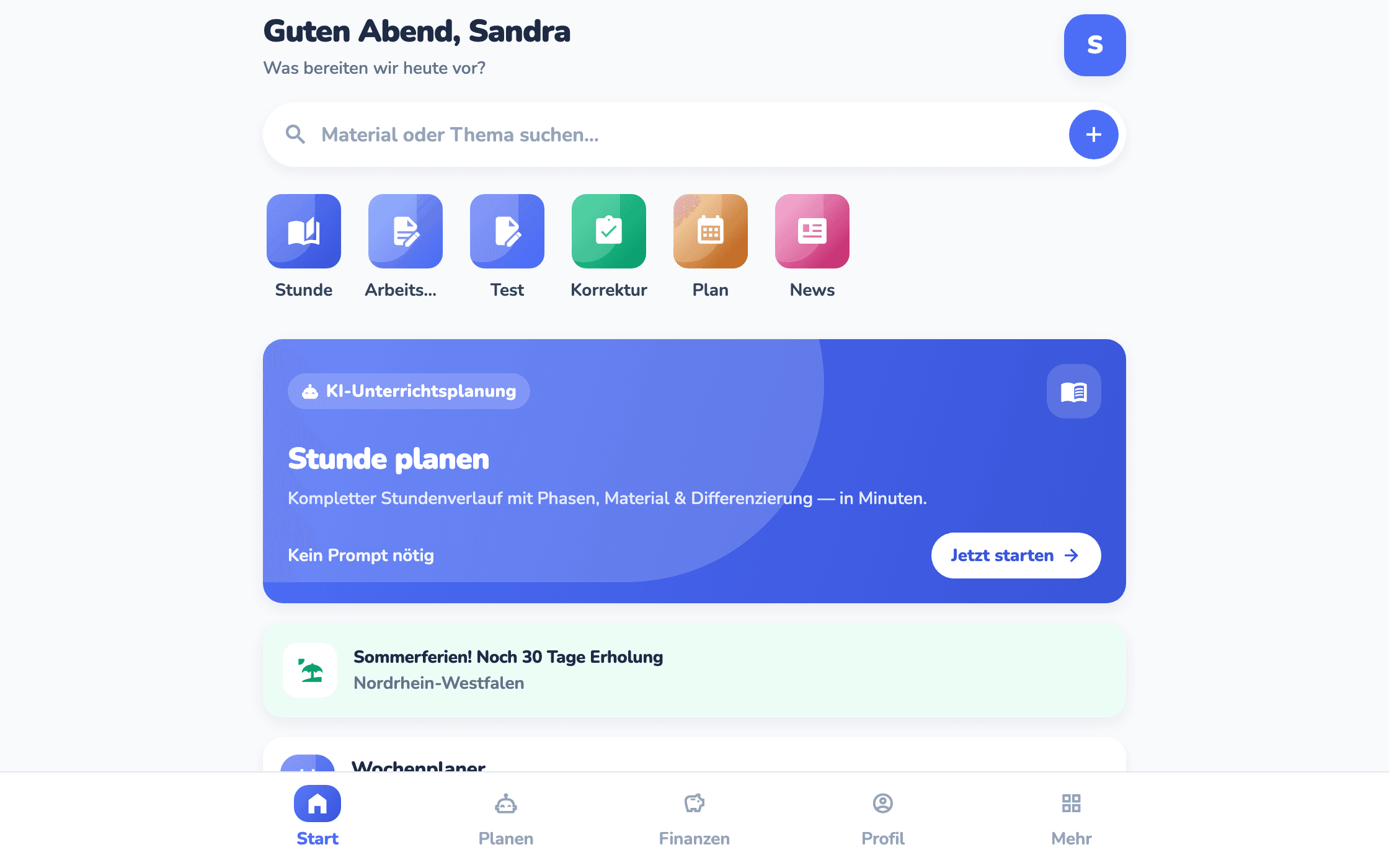 teachify — Arbeitsblatt in drei Niveaustufen